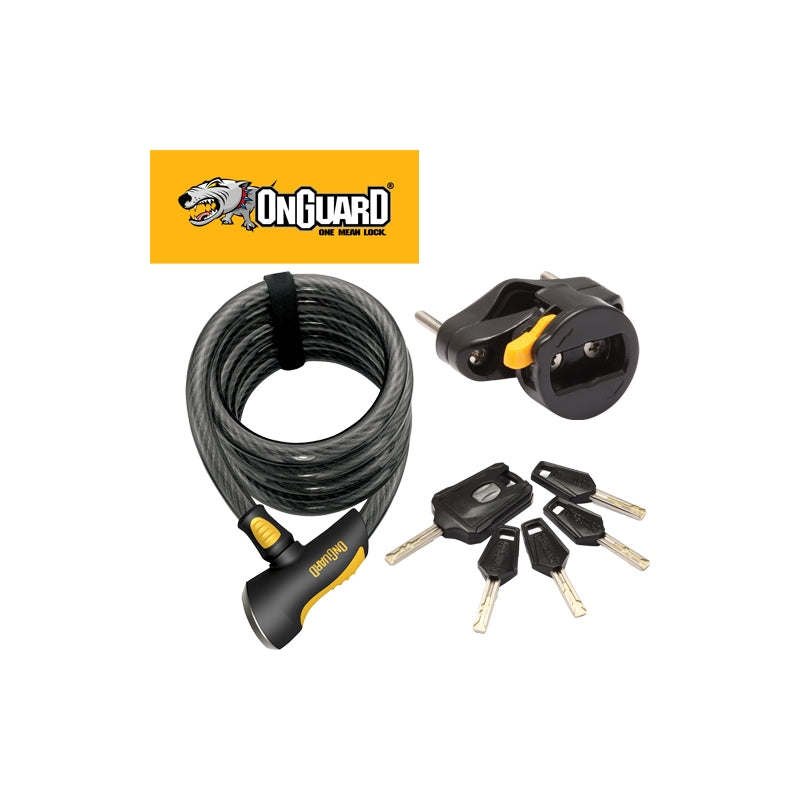 On Guard Cable Coil Lock Doberman Key 185CM X 15MM